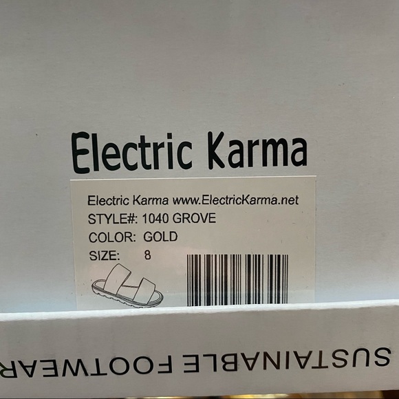 New metallic gold Electric Karma Grove Gold Slide Sandals - Picture 6 of 6